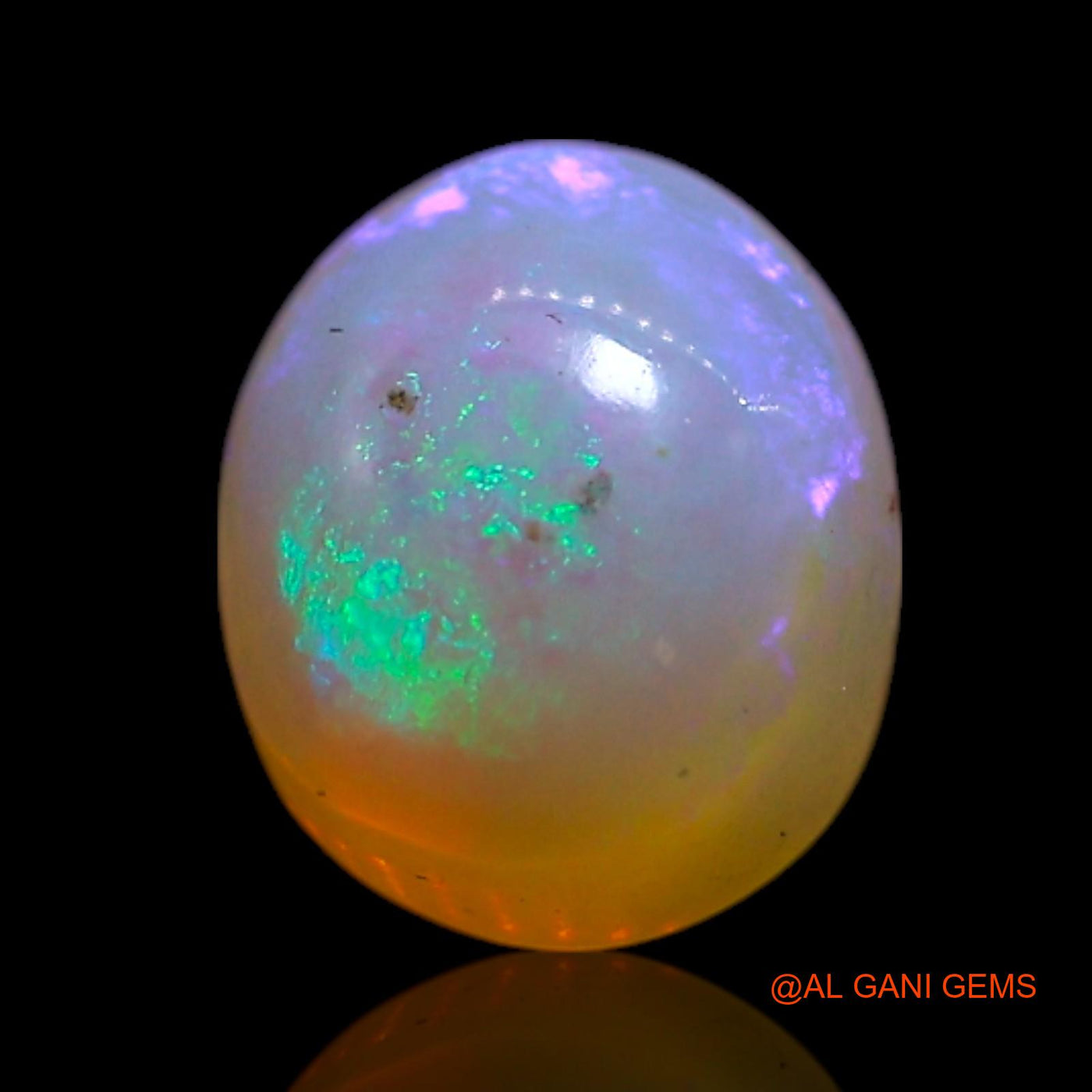 Natural Fire Opal Gemstone 1.35 Cts Loose Oval Cabochon From Australia 7x6x4 mm AG-325
