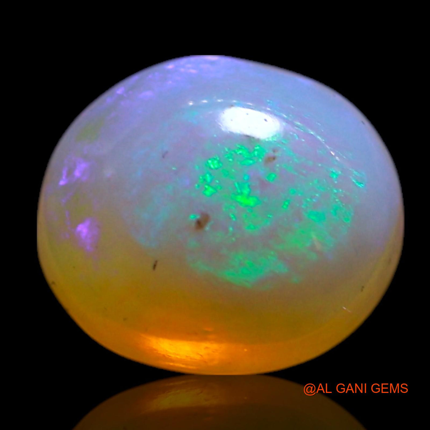 Natural Fire Opal Gemstone 1.35 Cts Loose Oval Cabochon From Australia 7x6x4 mm AG-325