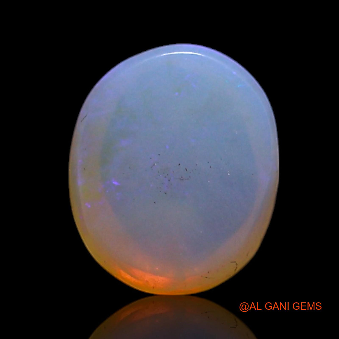 Natural Fire Opal Gemstone 1.35 Cts Loose Oval Cabochon From Australia 7x6x4 mm AG-325