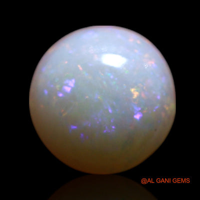 Natural Untreated Fire Opal Loose Gemstone Round Cabochon From Australia 0.85 Cts 7x7x3 mm AG-329