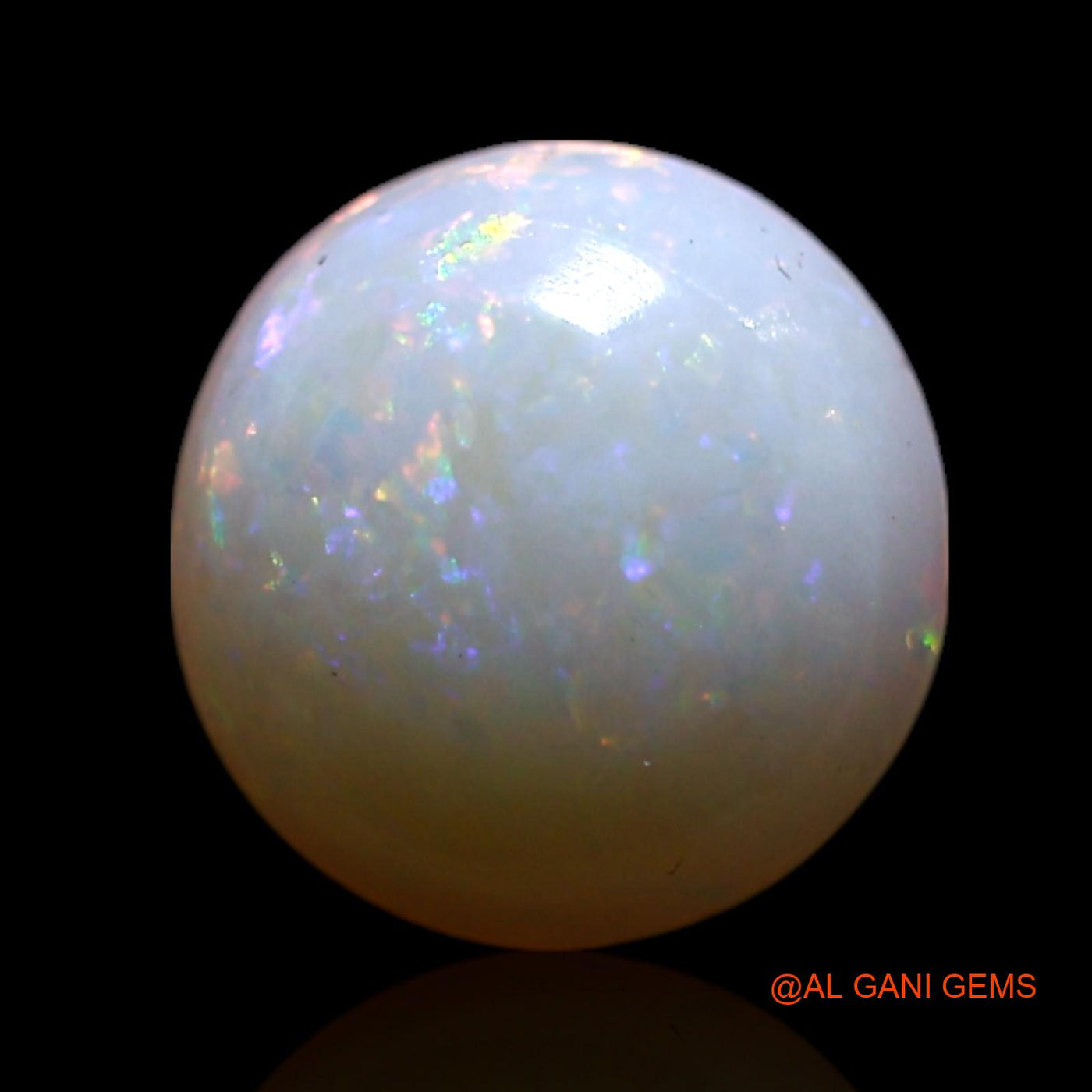 Natural Untreated Fire Opal Loose Gemstone Round Cabochon From Australia 0.85 Cts 7x7x3 mm AG-329