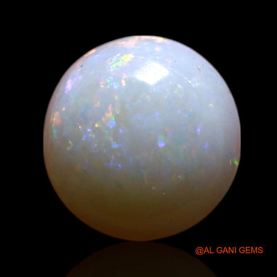 Natural Untreated Fire Opal Loose Gemstone Round Cabochon From Australia 0.85 Cts 7x7x3 mm AG-329