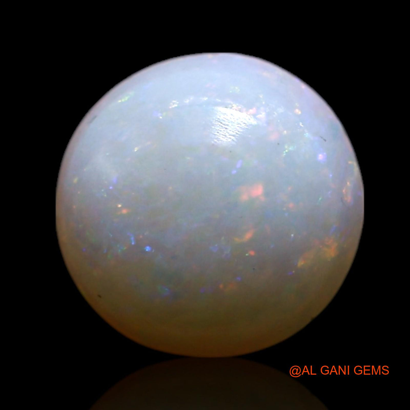 Natural Untreated Fire Opal Loose Gemstone Round Cabochon From Australia 0.85 Cts 7x7x3 mm AG-329