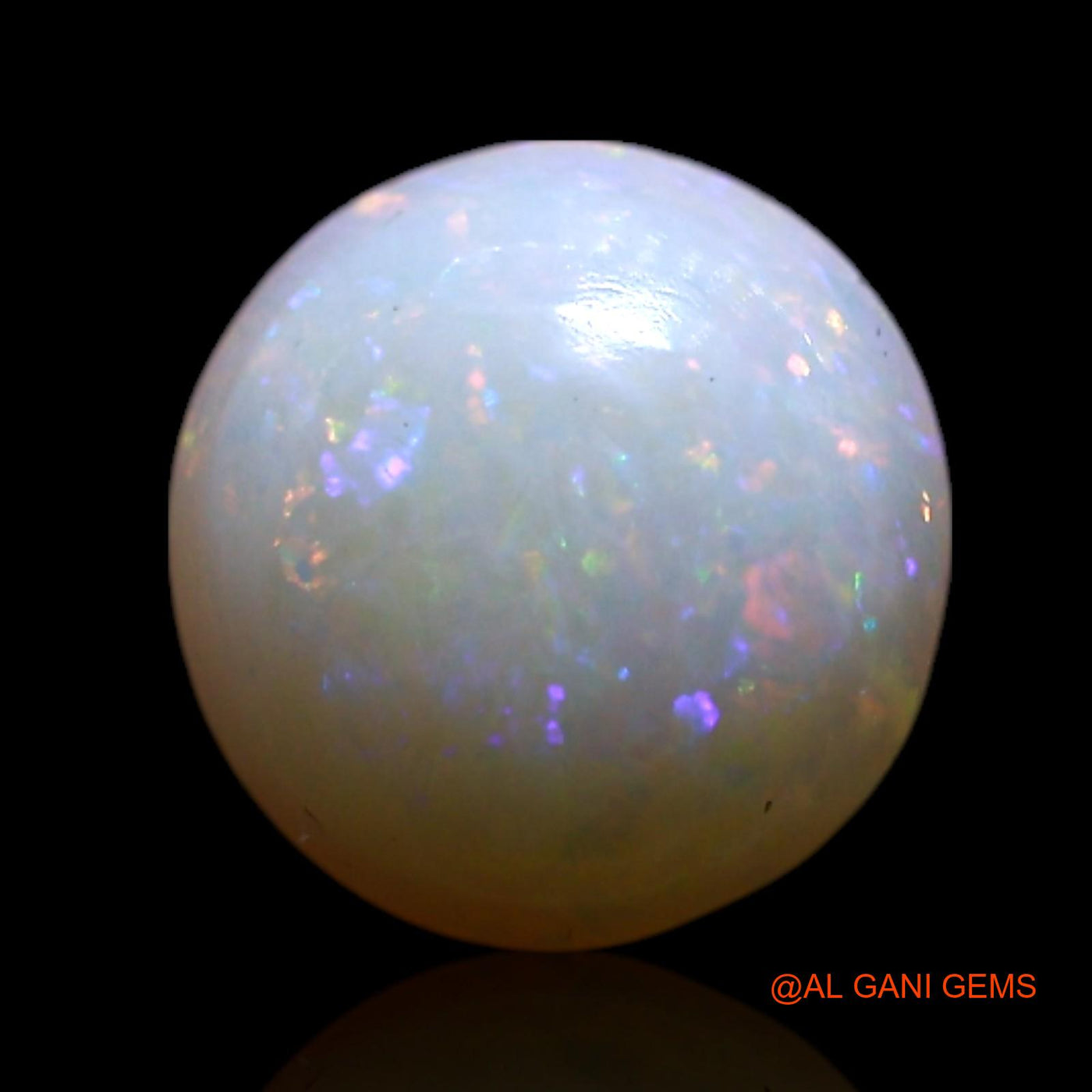 Natural Untreated Fire Opal Loose Gemstone Round Cabochon From Australia 0.85 Cts 7x7x3 mm AG-329