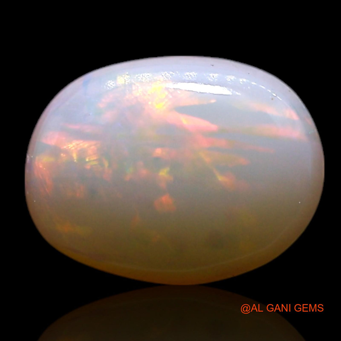 0.90 Cts Unheated Australian Fire Opal Loose Gemstone Oval Cabochon Natural 7x6x2 mm AG-334