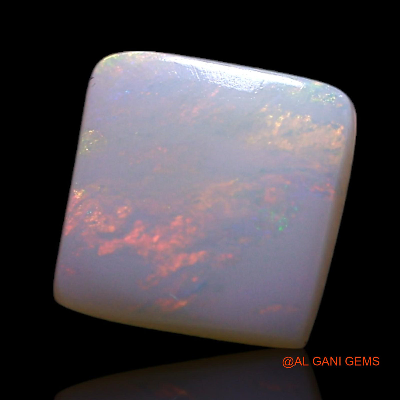 0.80 Cts Natural Australian Fire Opal Loose Gemstone Square Cabochon 6x6x1 mm AG-335