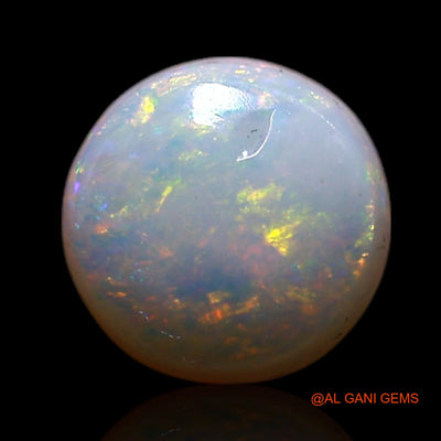 Natural Untreated Fire Opal Loose Gemstone Round Cabochon From Australia 0.85 Cts 7x7x2 mm AG-337