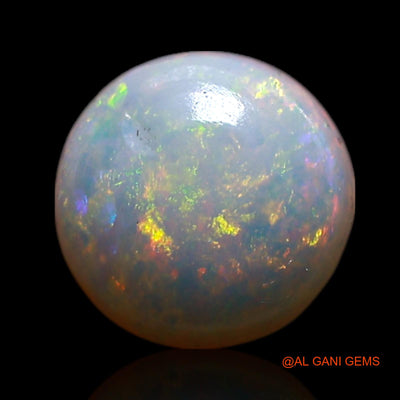 Natural Untreated Fire Opal Loose Gemstone Round Cabochon From Australia 0.85 Cts 7x7x2 mm AG-337