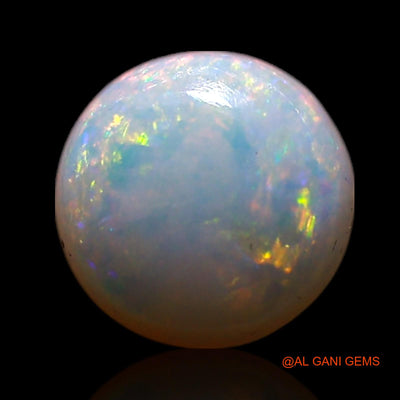 Natural Untreated Fire Opal Loose Gemstone Round Cabochon From Australia 0.85 Cts 7x7x2 mm AG-337