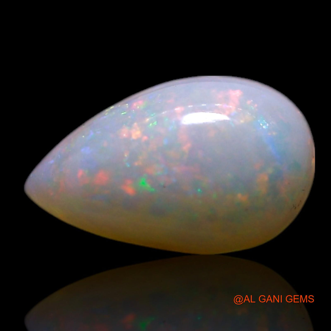 0.70 Cts Natural Australian Fire Opal Loose Gemstone Pear Cabochon 8x5x2 mm AG-341