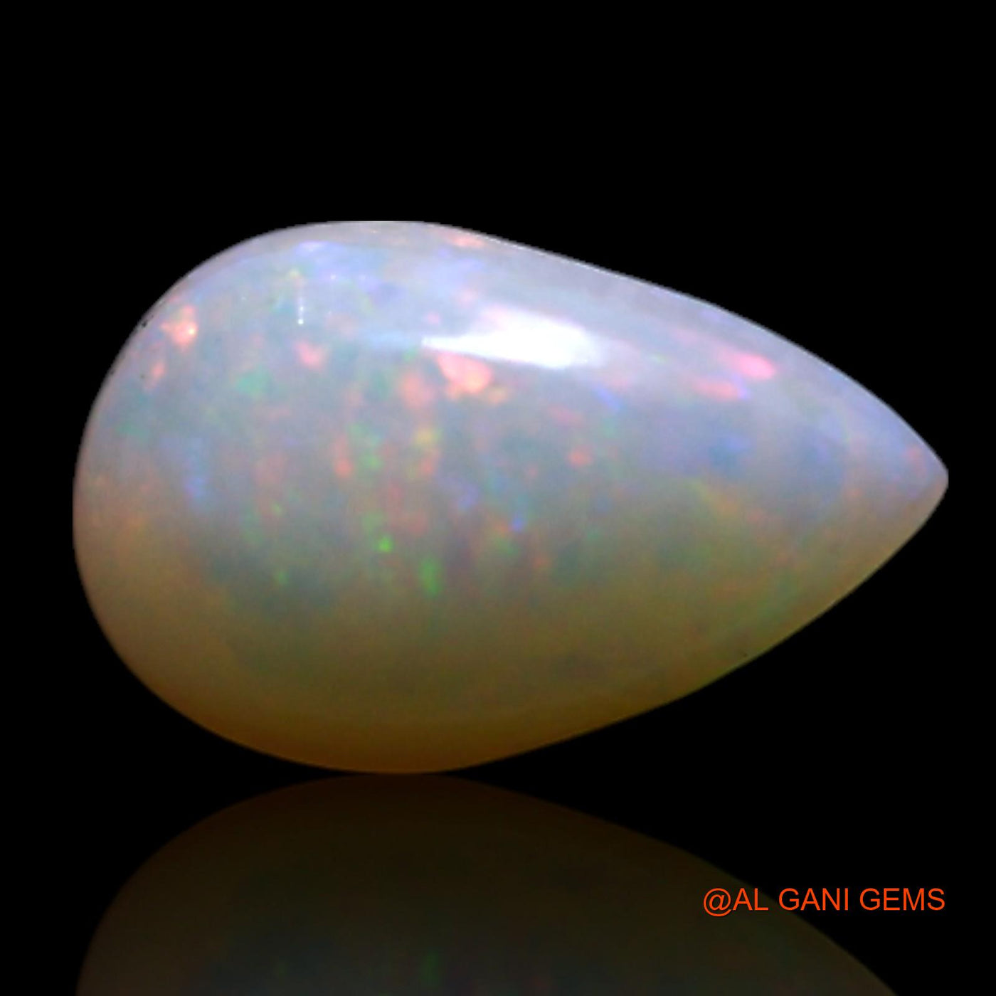 0.70 Cts Natural Australian Fire Opal Loose Gemstone Pear Cabochon 8x5x2 mm AG-341