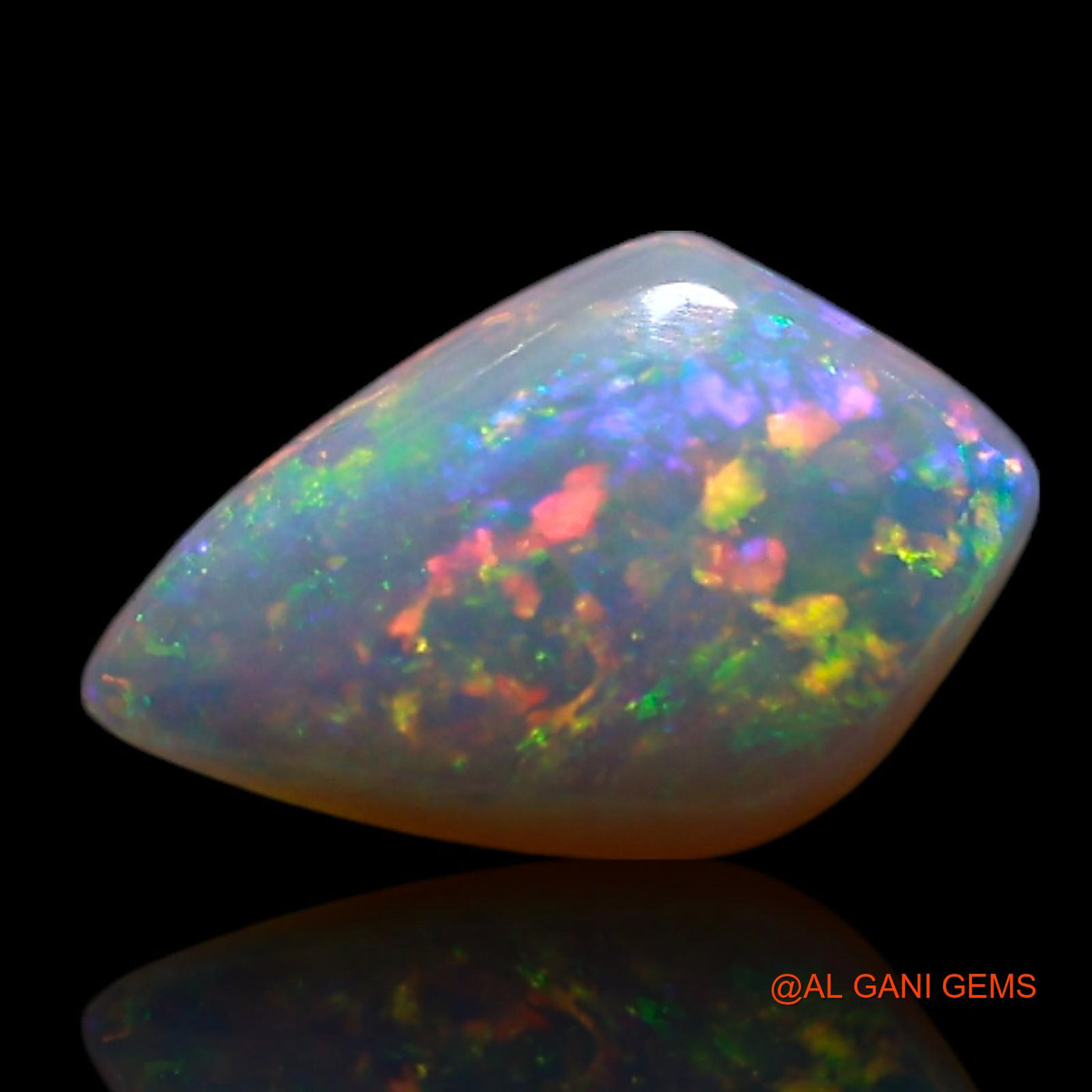 0.50 Cts Unheated Australian Fire Opal Loose Gemstone Fancy Cabochon Natural 8x5x2 mm AG-343