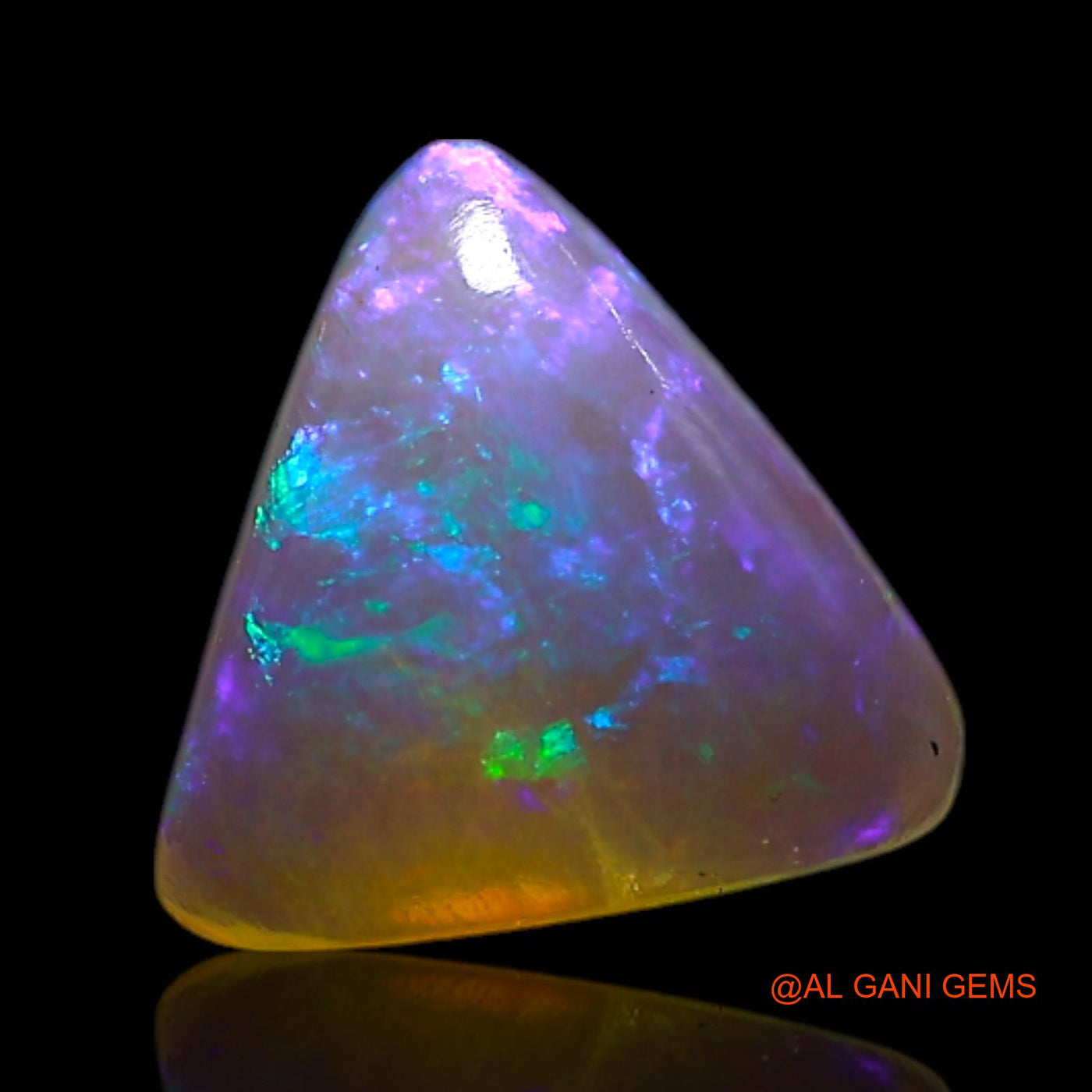 Natural Untreated Fire Opal Loose Gemstone Trillion Cabochon From Australia 0.60 Cts 6x6x2 mm AG-346