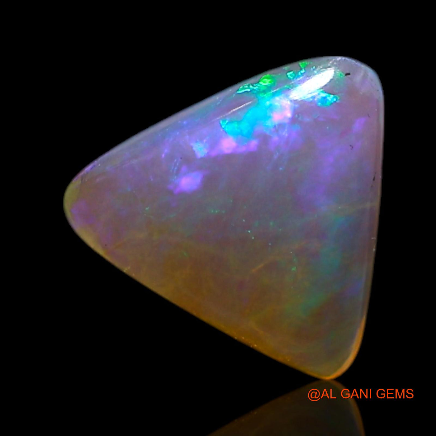 Natural Untreated Fire Opal Loose Gemstone Trillion Cabochon From Australia 0.60 Cts 6x6x2 mm AG-346