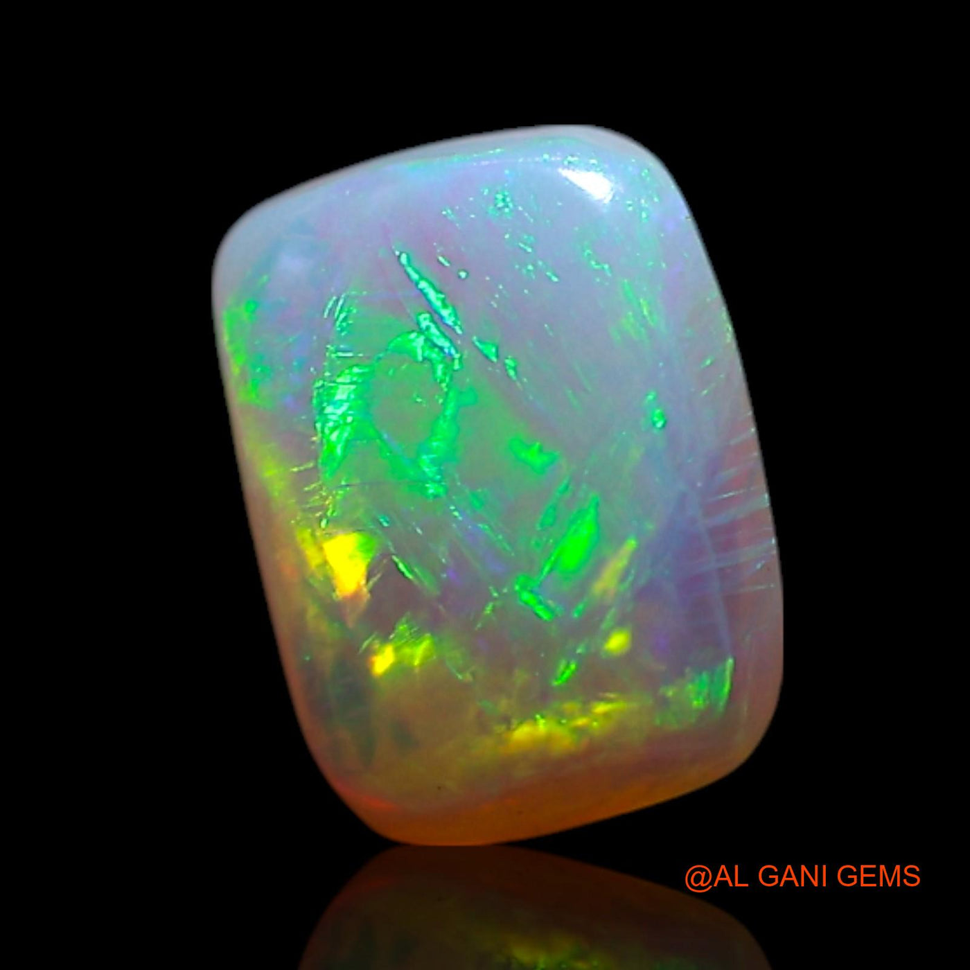 0.70 Cts Unheated Australian Fire Opal Loose Gemstone Square Cabochon Natural 7x5x2 mm AG-348