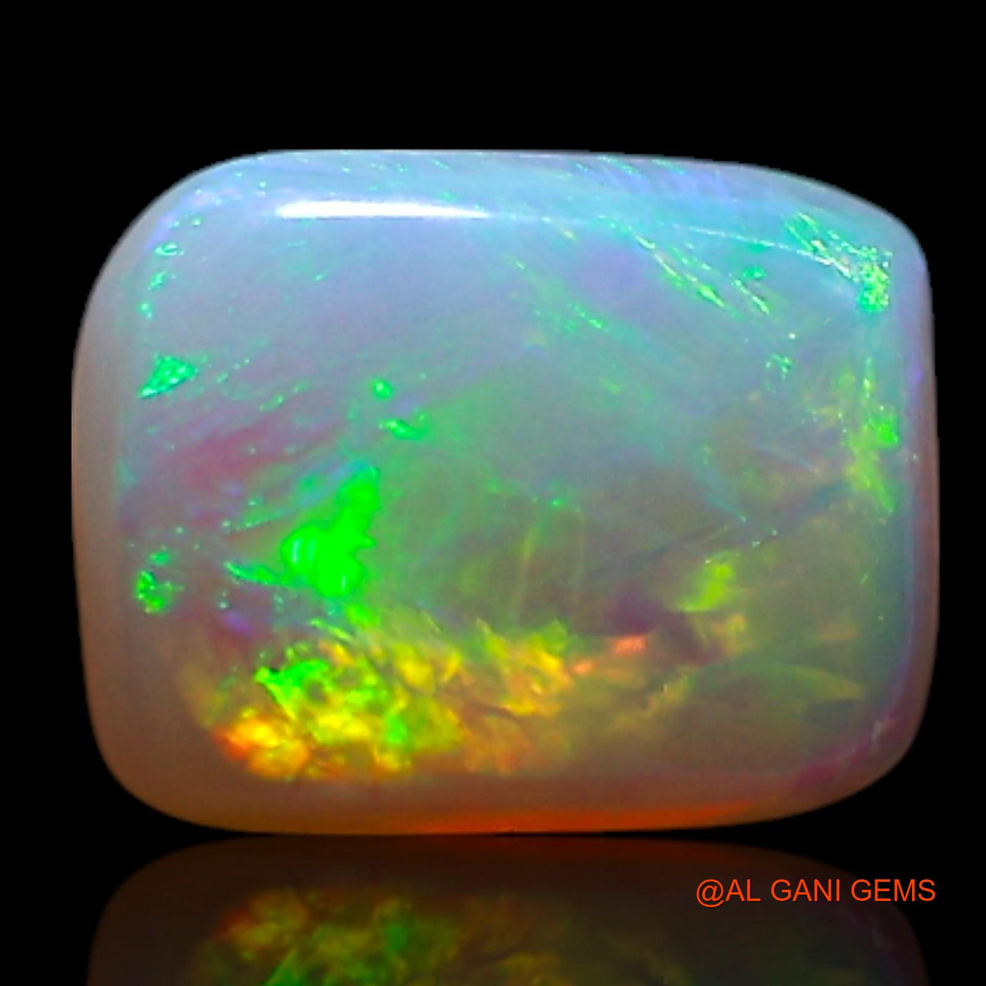 0.70 Cts Unheated Australian Fire Opal Loose Gemstone Square Cabochon Natural 7x5x2 mm AG-348