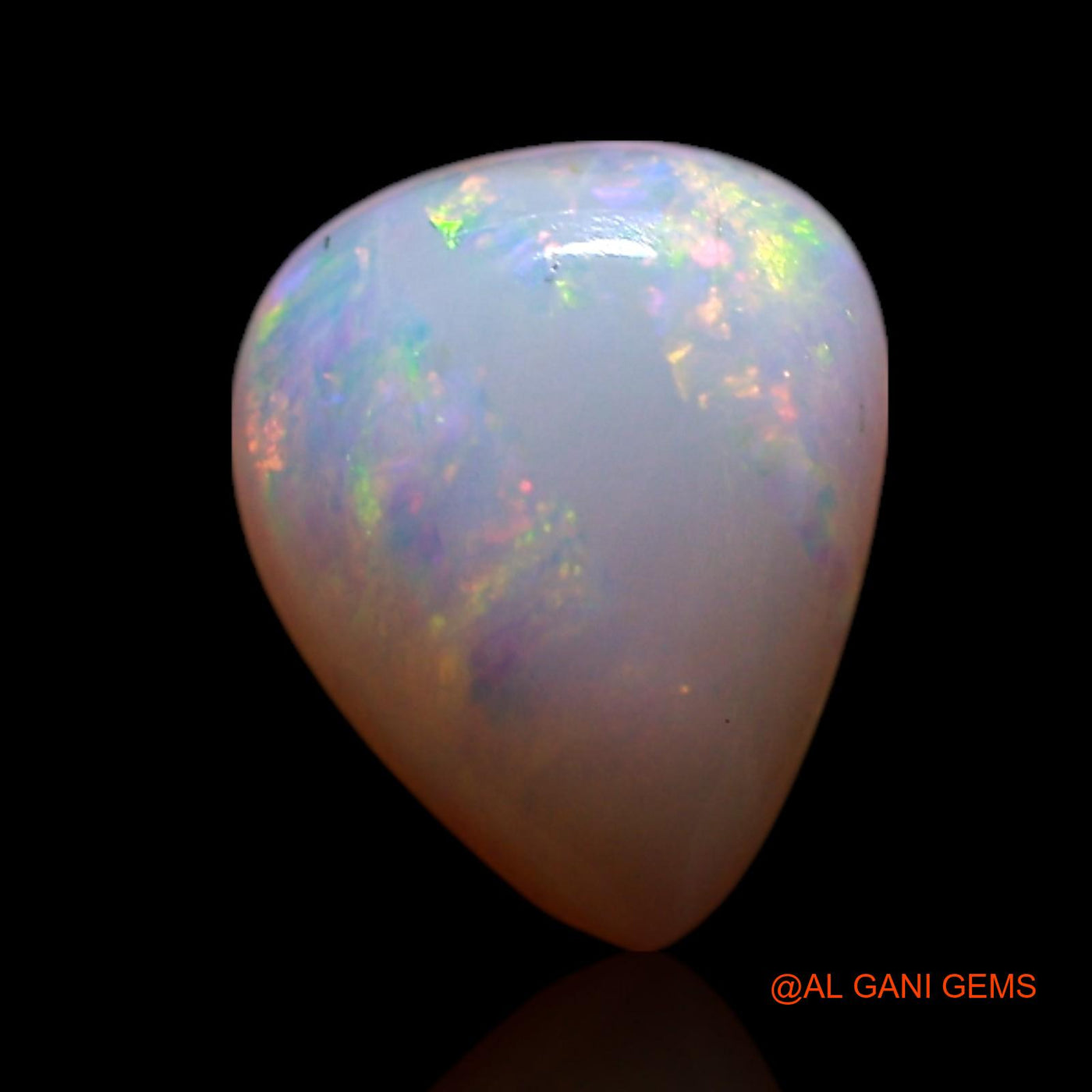0.60 Cts Natural Australian Fire Opal Loose Gemstone Pear Cabochon 7x6x2 mm AG-349