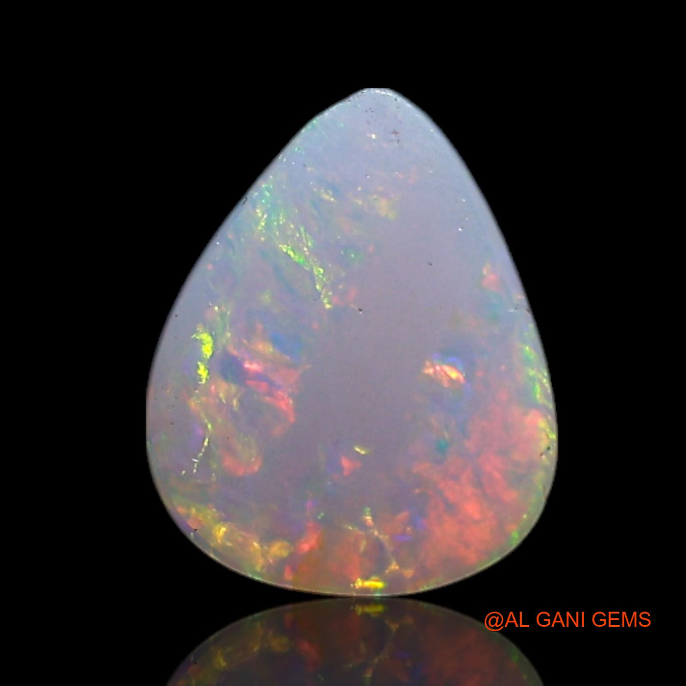 0.60 Cts Natural Australian Fire Opal Loose Gemstone Pear Cabochon 7x6x2 mm AG-349