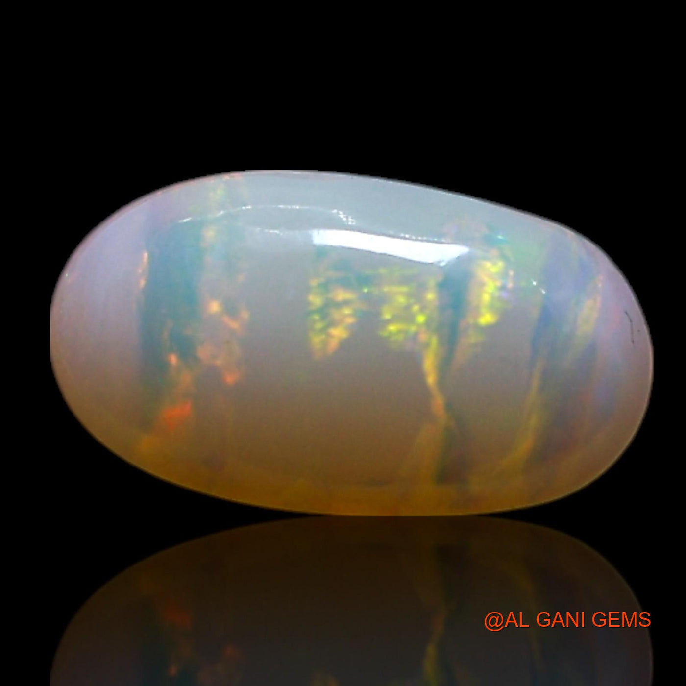 0.60 Cts Natural Australian Fire Opal Loose Gemstone Oval Cabochon 8x4x2 mm AG-350