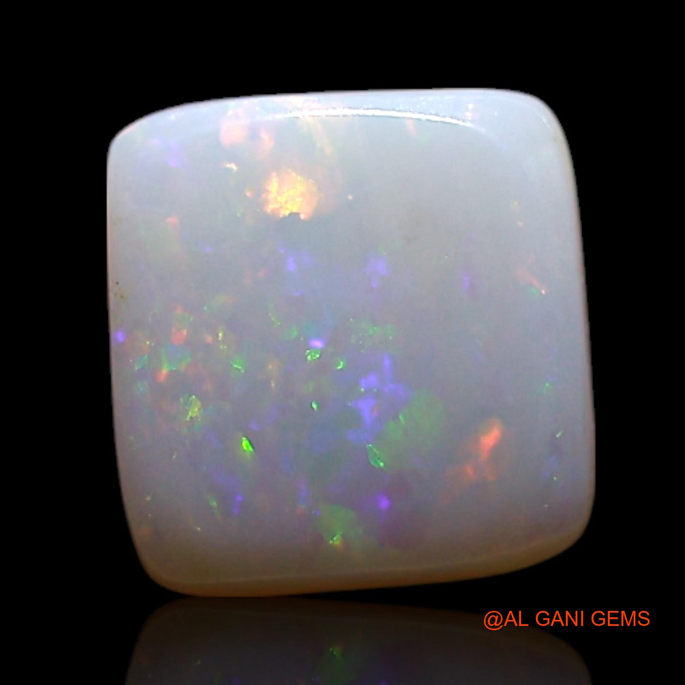 Natural Fire Opal Gemstone 0.60 Cts Loose Square Cabochon From Australia 6x6x1 mm AG-351