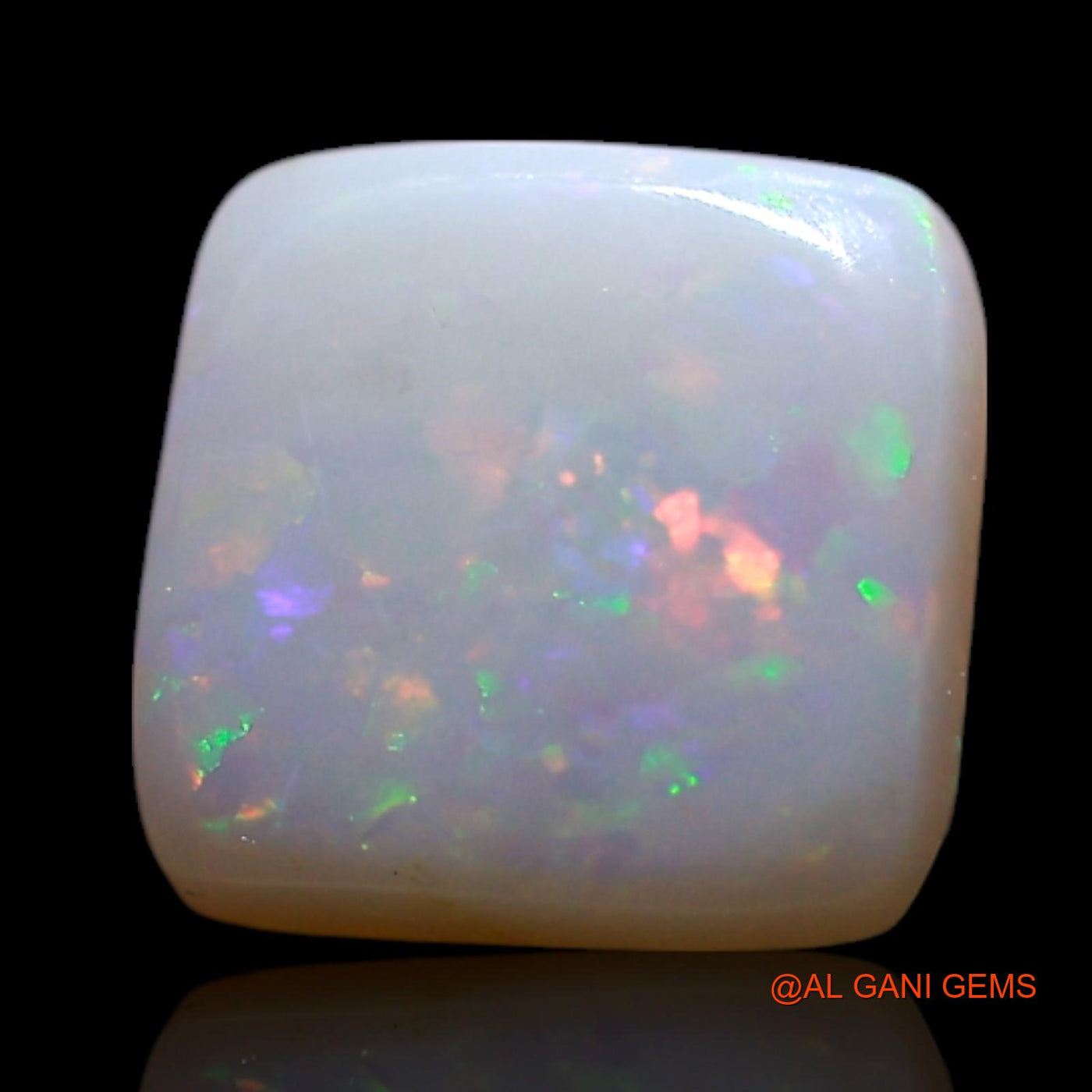 Natural Fire Opal Gemstone 0.60 Cts Loose Square Cabochon From Australia 6x6x1 mm AG-351