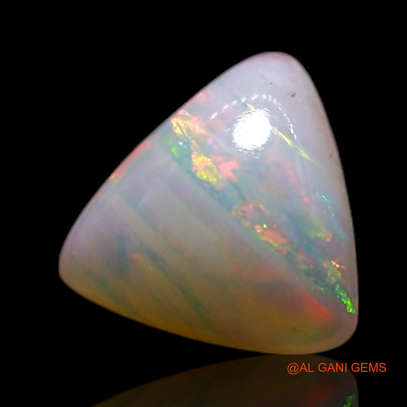 Natural Fire Opal Gemstone 0.55 Cts Loose Trillion Cabochon From Australia 6x6x2 mm AG-354