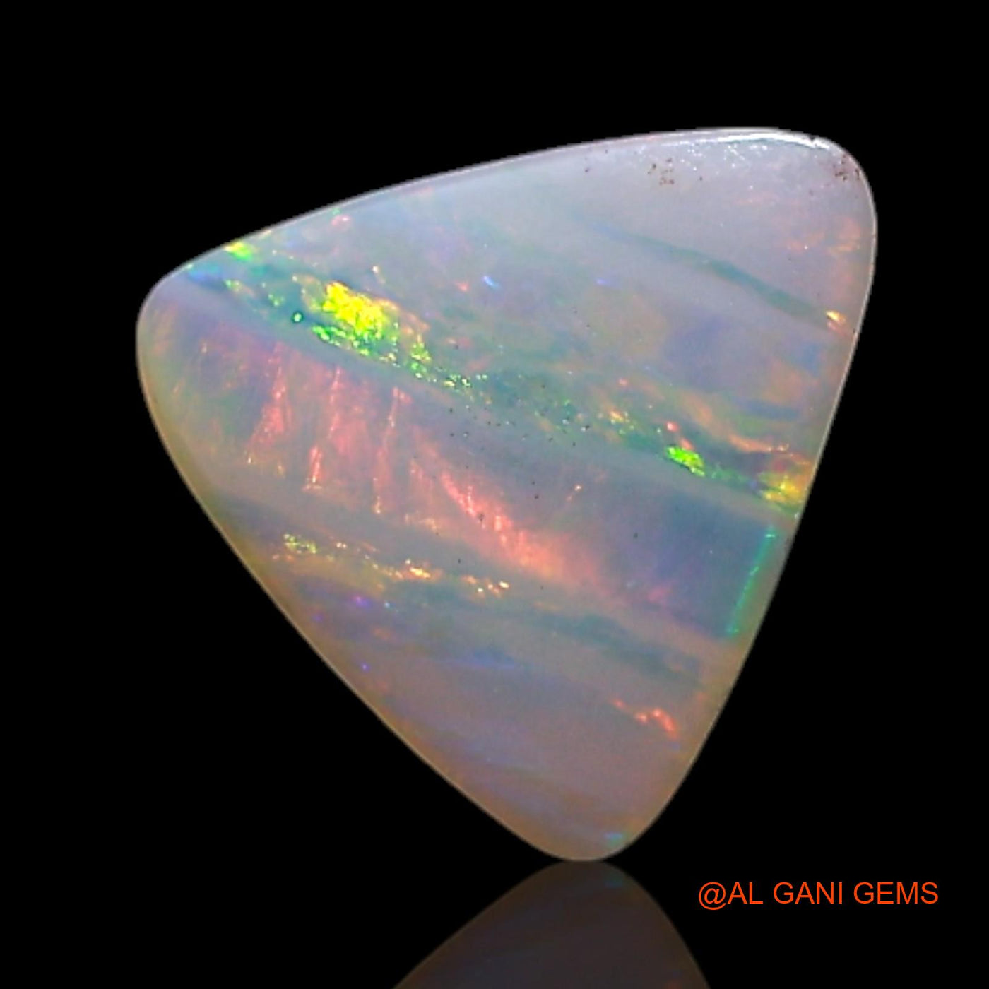 Natural Fire Opal Gemstone 0.55 Cts Loose Trillion Cabochon From Australia 6x6x2 mm AG-354