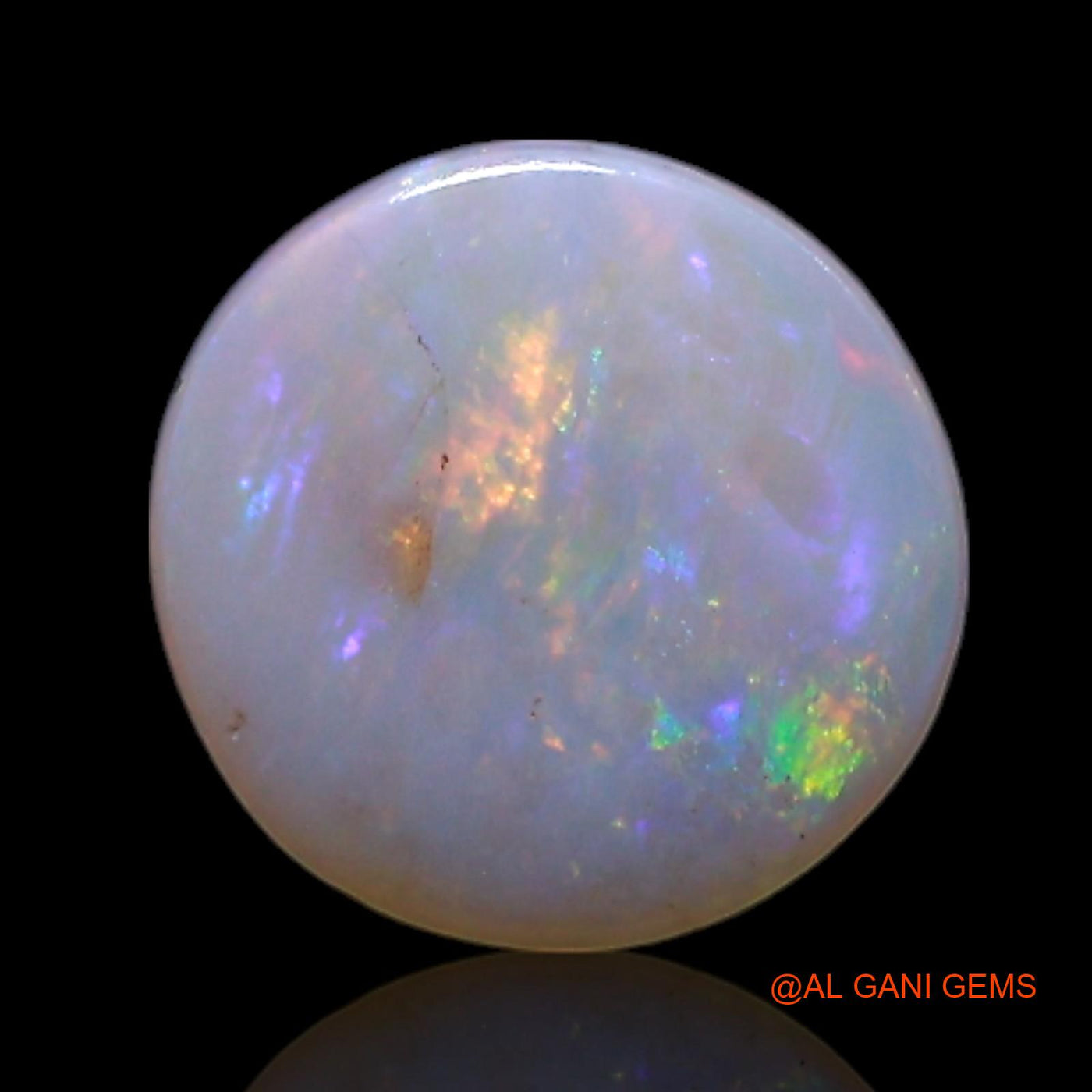 Natural Untreated Fire Opal Loose Gemstone Round Cabochon From Australia 0.50 Cts 6x6x1 mm AG-355