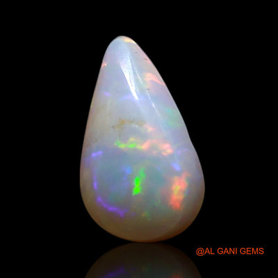 Natural Untreated Fire Opal Loose Gemstone Pear Cabochon From Australia 0.60 Cts 8x5x2 mm AG-358