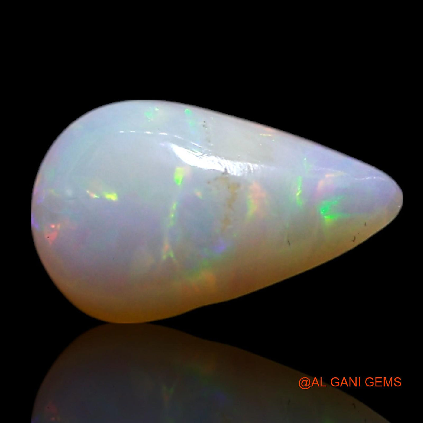 Natural Untreated Fire Opal Loose Gemstone Pear Cabochon From Australia 0.60 Cts 8x5x2 mm AG-358