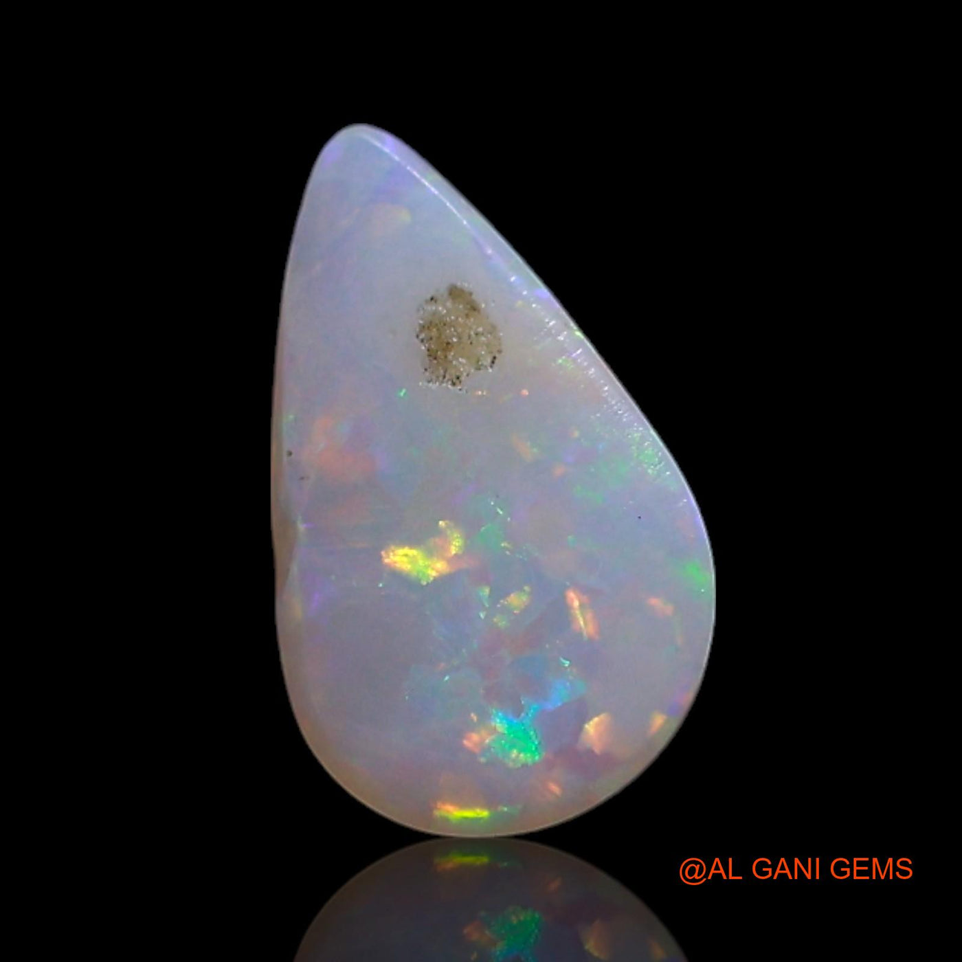 Natural Untreated Fire Opal Loose Gemstone Pear Cabochon From Australia 0.60 Cts 8x5x2 mm AG-358