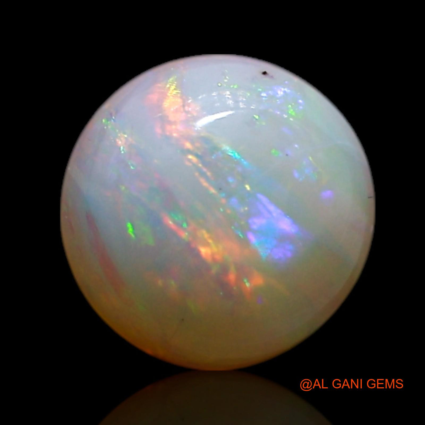 0.90 Cts Natural Australian Fire Opal Loose Gemstone Round Cabochon 6x6x3 mm AG-359