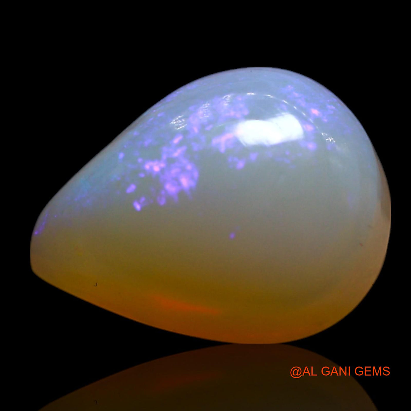 3.00 Cts Unheated Australian Fire Opal Loose Gemstone Pear Cabochon Natural 11x8x5 mm AG-35
