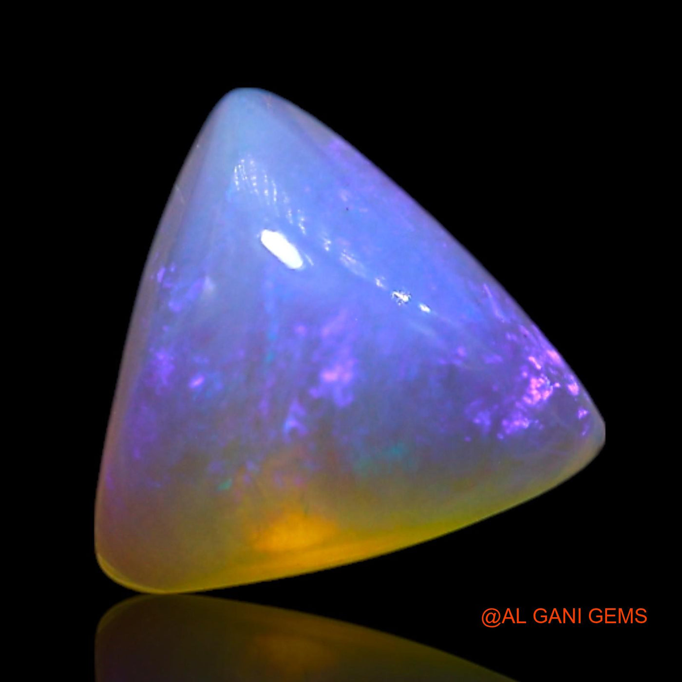 Natural Untreated Fire Opal Loose Gemstone Trillion Cabochon From Australia 0.70 Cts 6x6x3 mm AG-361