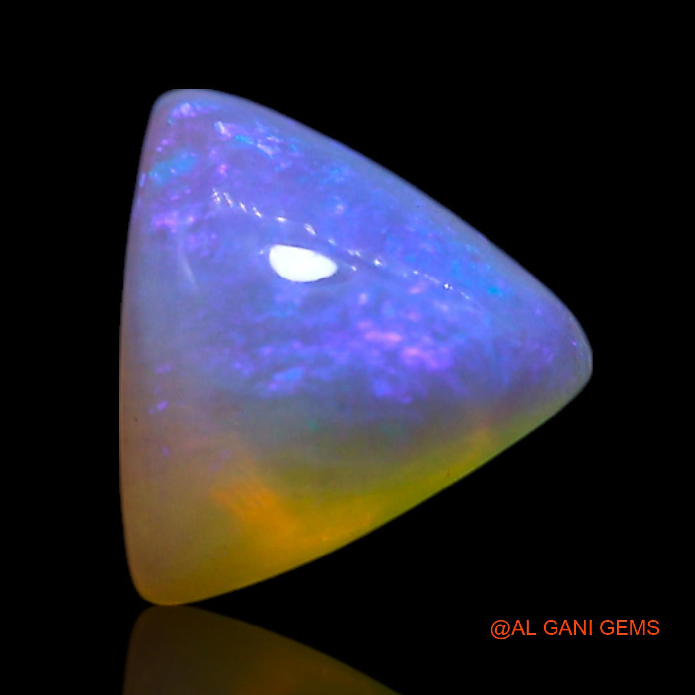 Natural Untreated Fire Opal Loose Gemstone Trillion Cabochon From Australia 0.70 Cts 6x6x3 mm AG-361