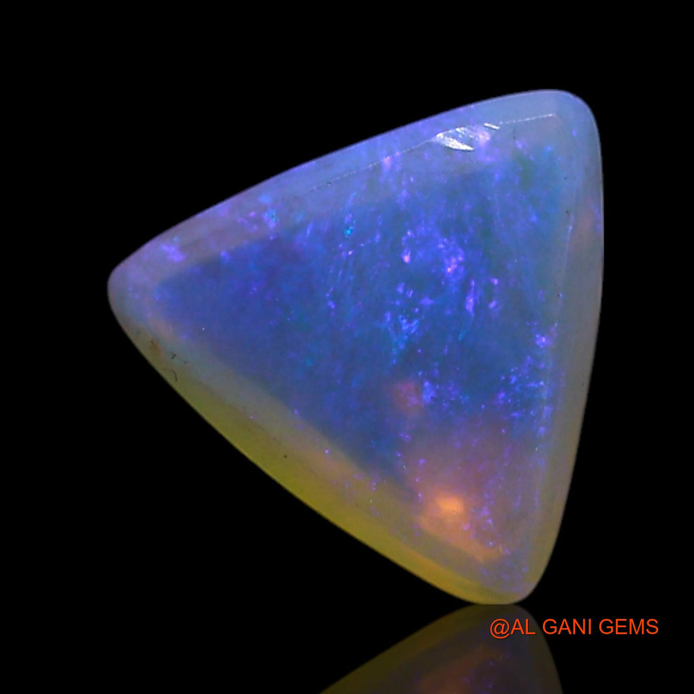 Natural Untreated Fire Opal Loose Gemstone Trillion Cabochon From Australia 0.70 Cts 6x6x3 mm AG-361