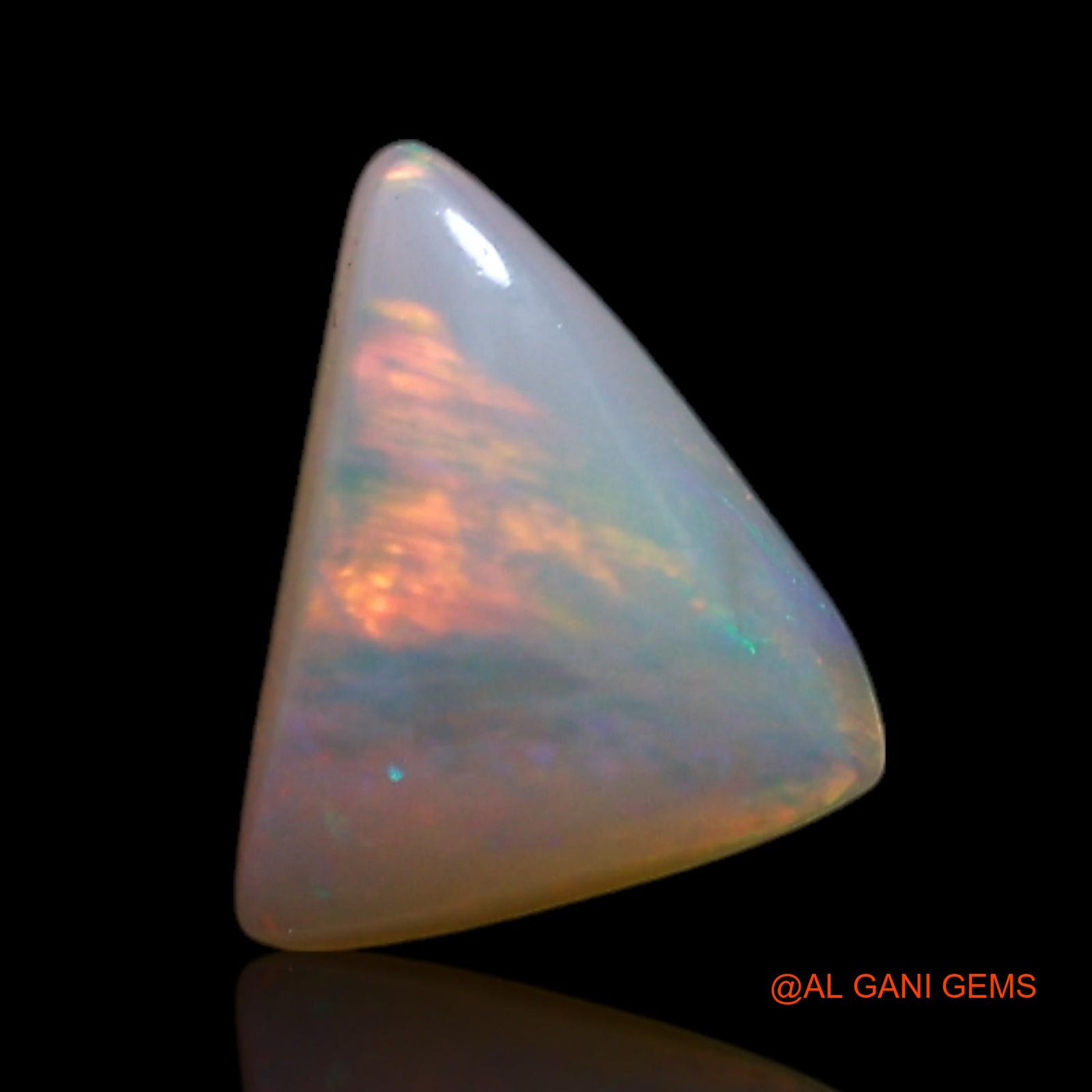 0.55 Cts Unheated Australian Fire Opal Loose Gemstone Trillion Cabochon Natural 6x5x2 mm AG-367