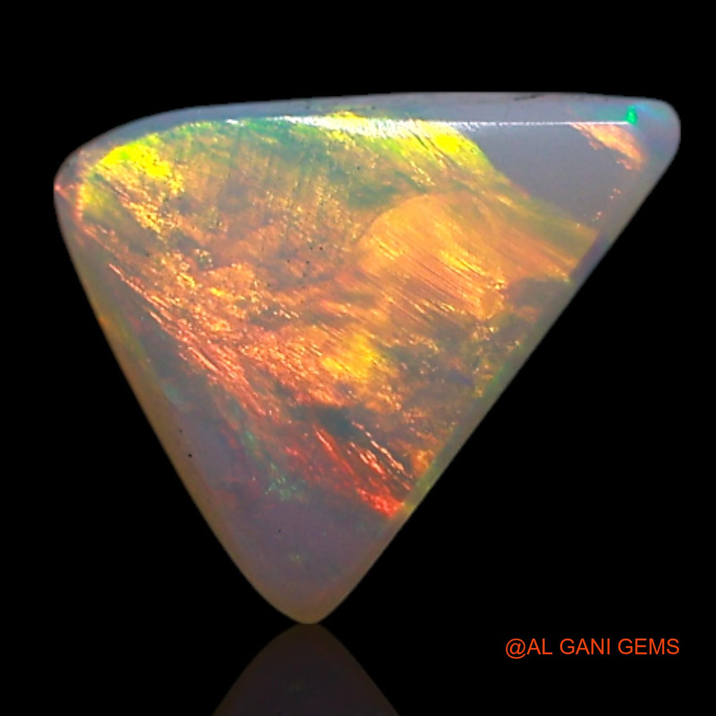 0.55 Cts Unheated Australian Fire Opal Loose Gemstone Trillion Cabochon Natural 6x5x2 mm AG-367