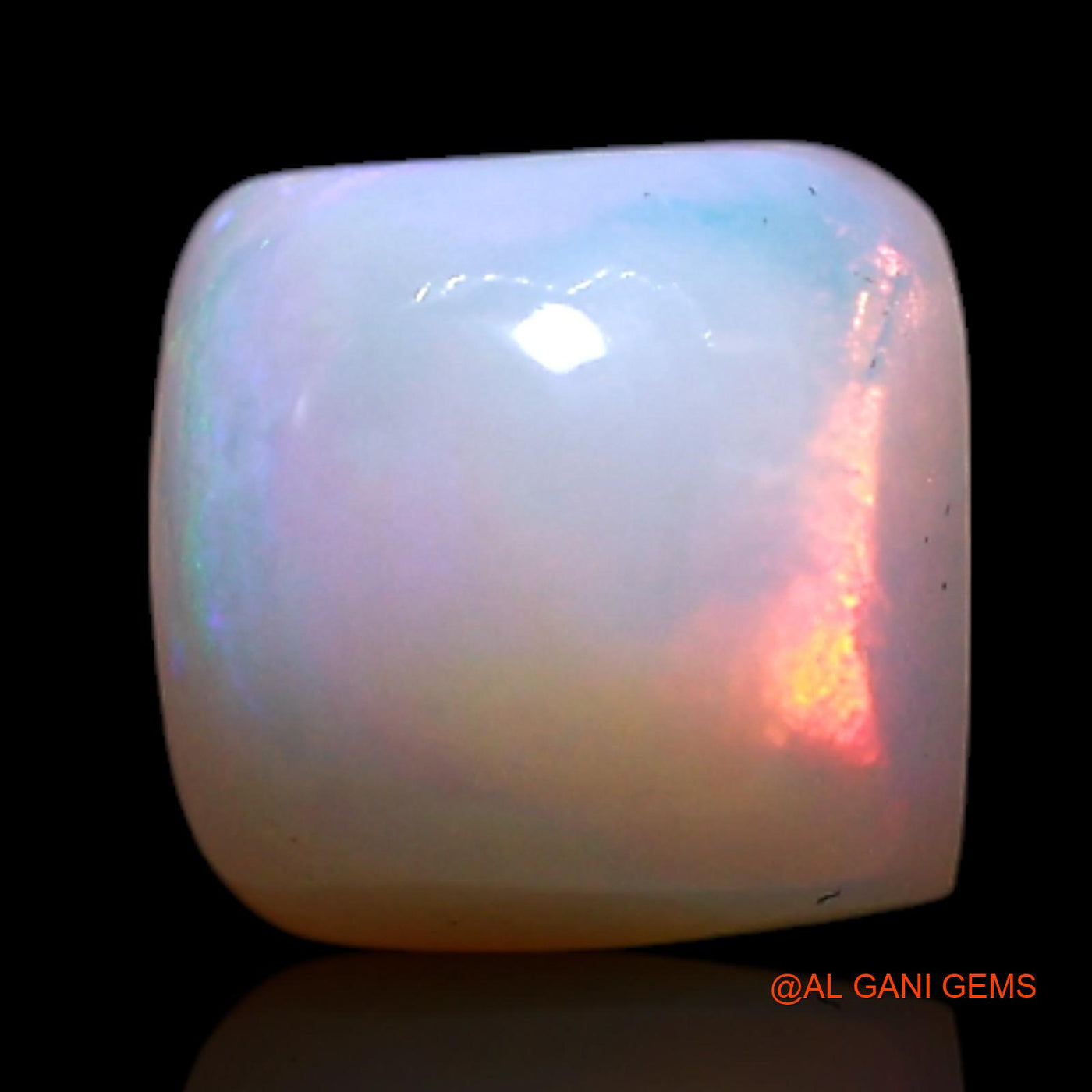 Natural Untreated Fire Opal Loose Gemstone Square Cabochon From Australia 0.80 Cts 5x5x3 mm AG-374