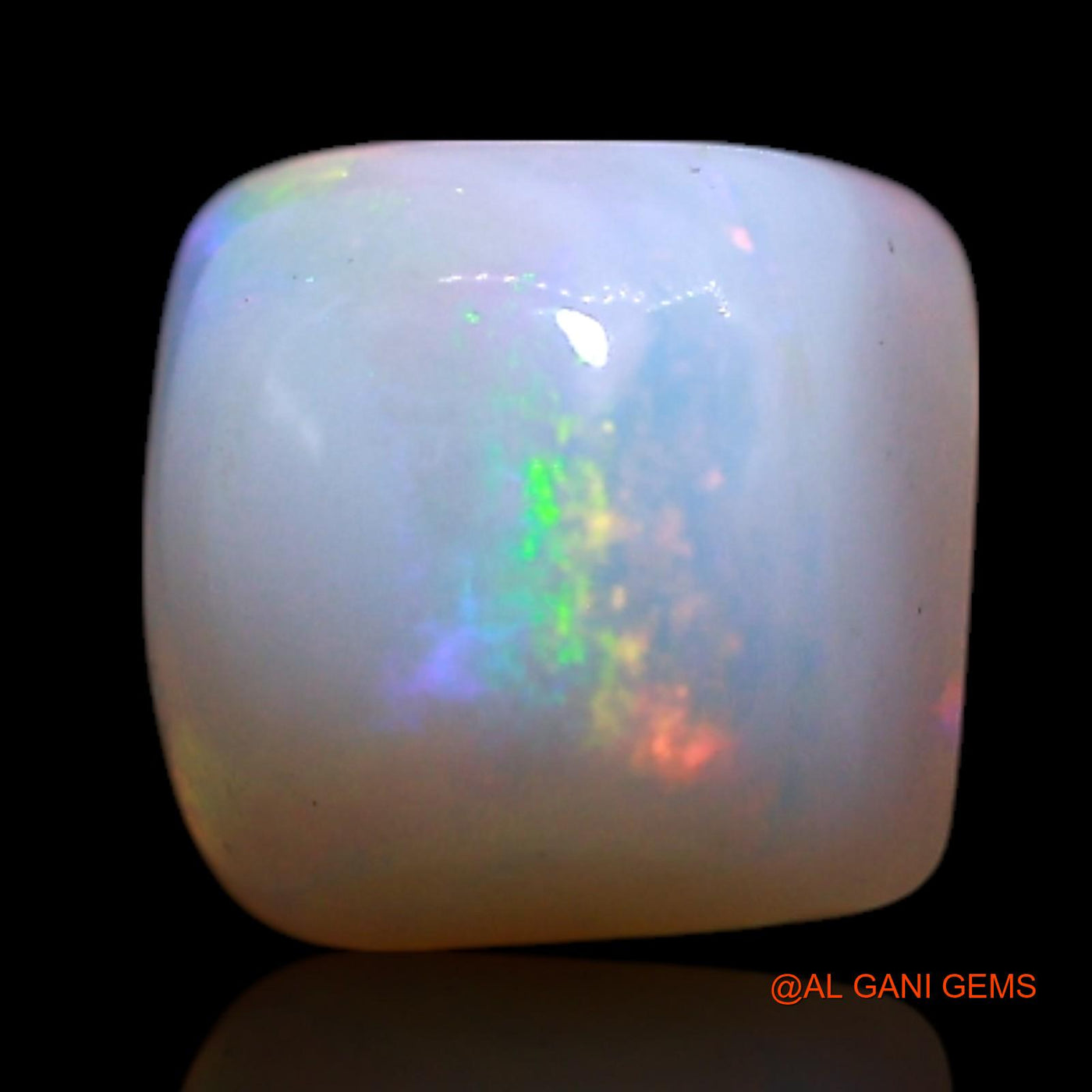 Natural Untreated Fire Opal Loose Gemstone Square Cabochon From Australia 0.80 Cts 5x5x3 mm AG-374