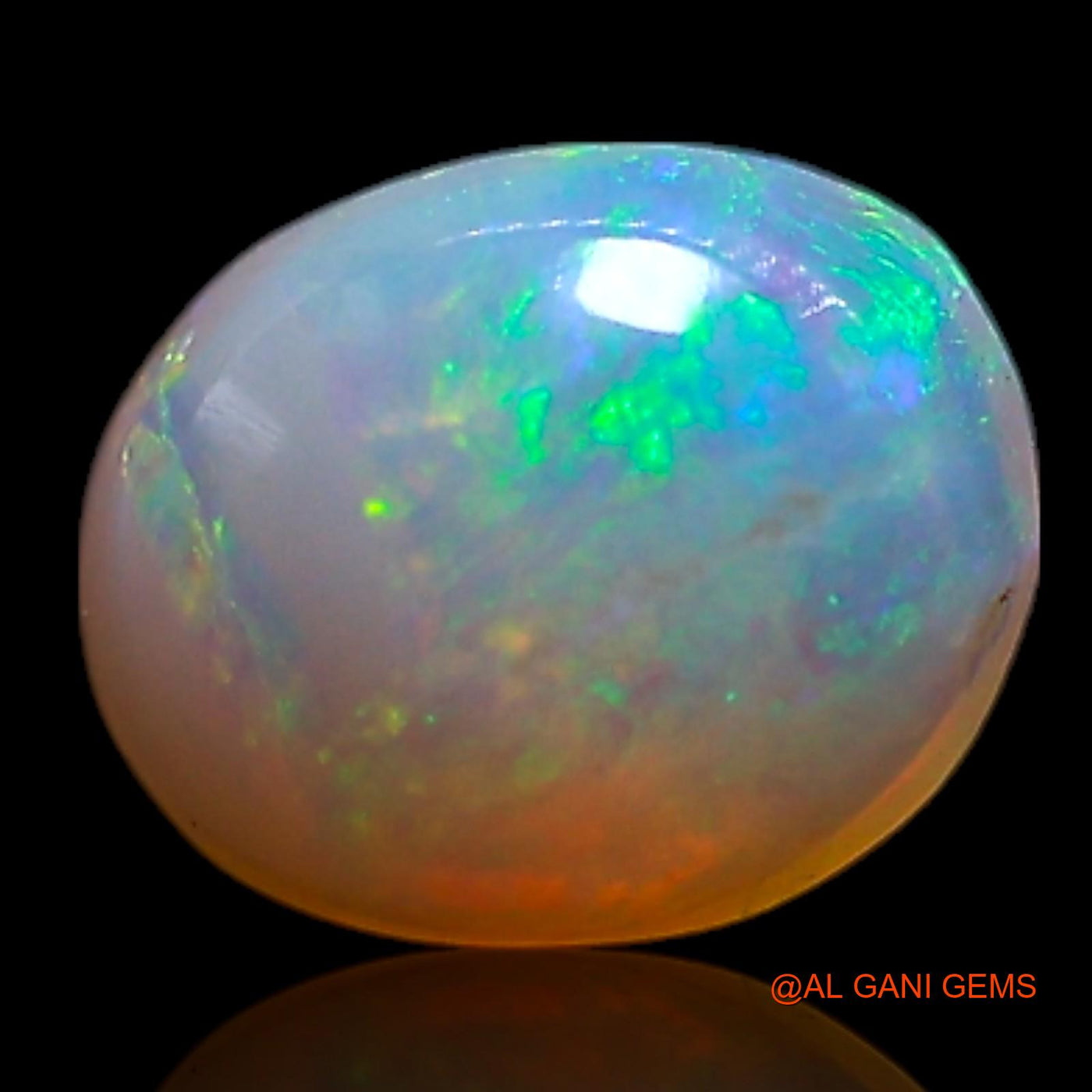 0.50 Cts Natural Australian Fire Opal Loose Gemstone Round Cabochon 6x5x2 mm AG-384