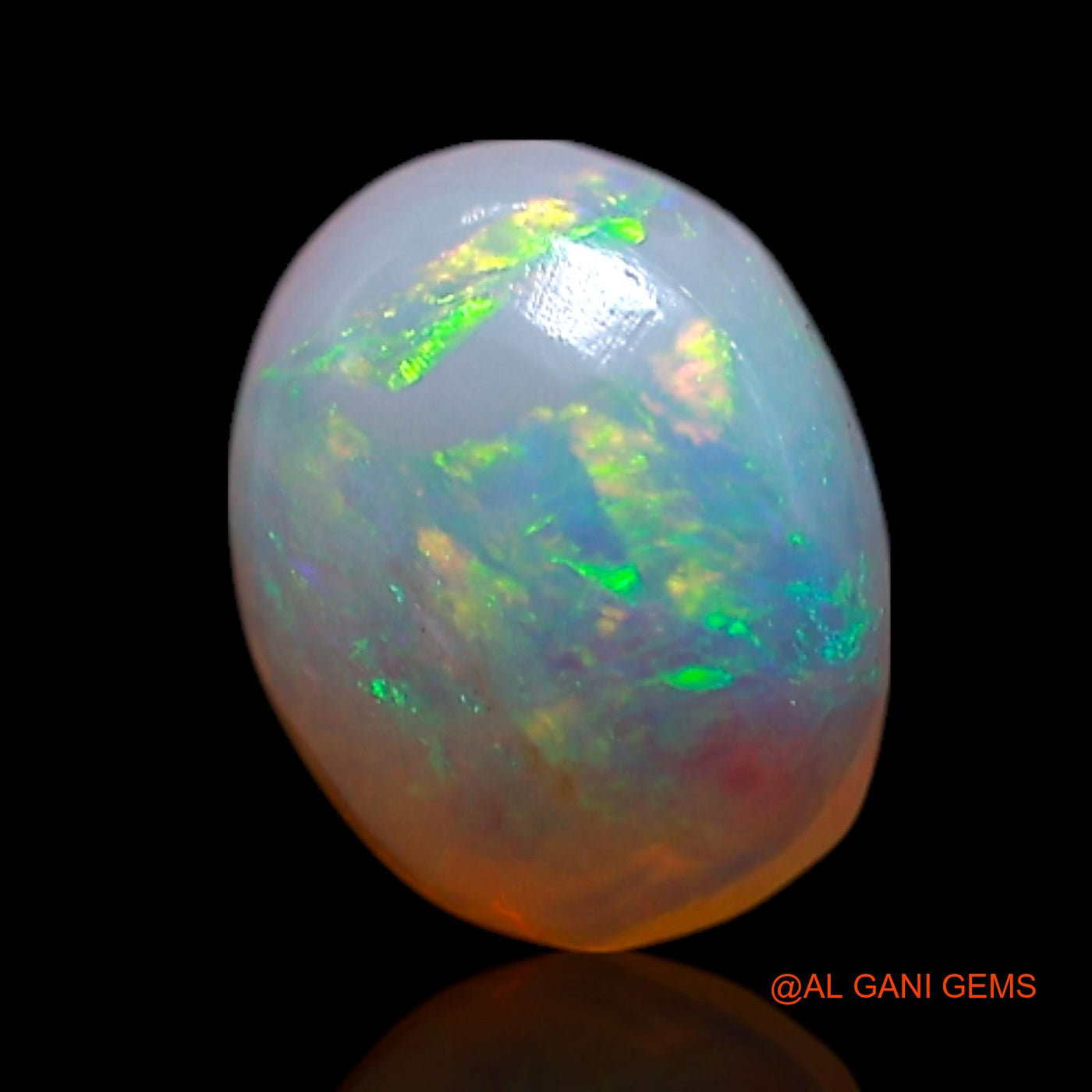 0.50 Cts Natural Australian Fire Opal Loose Gemstone Round Cabochon 6x5x2 mm AG-384