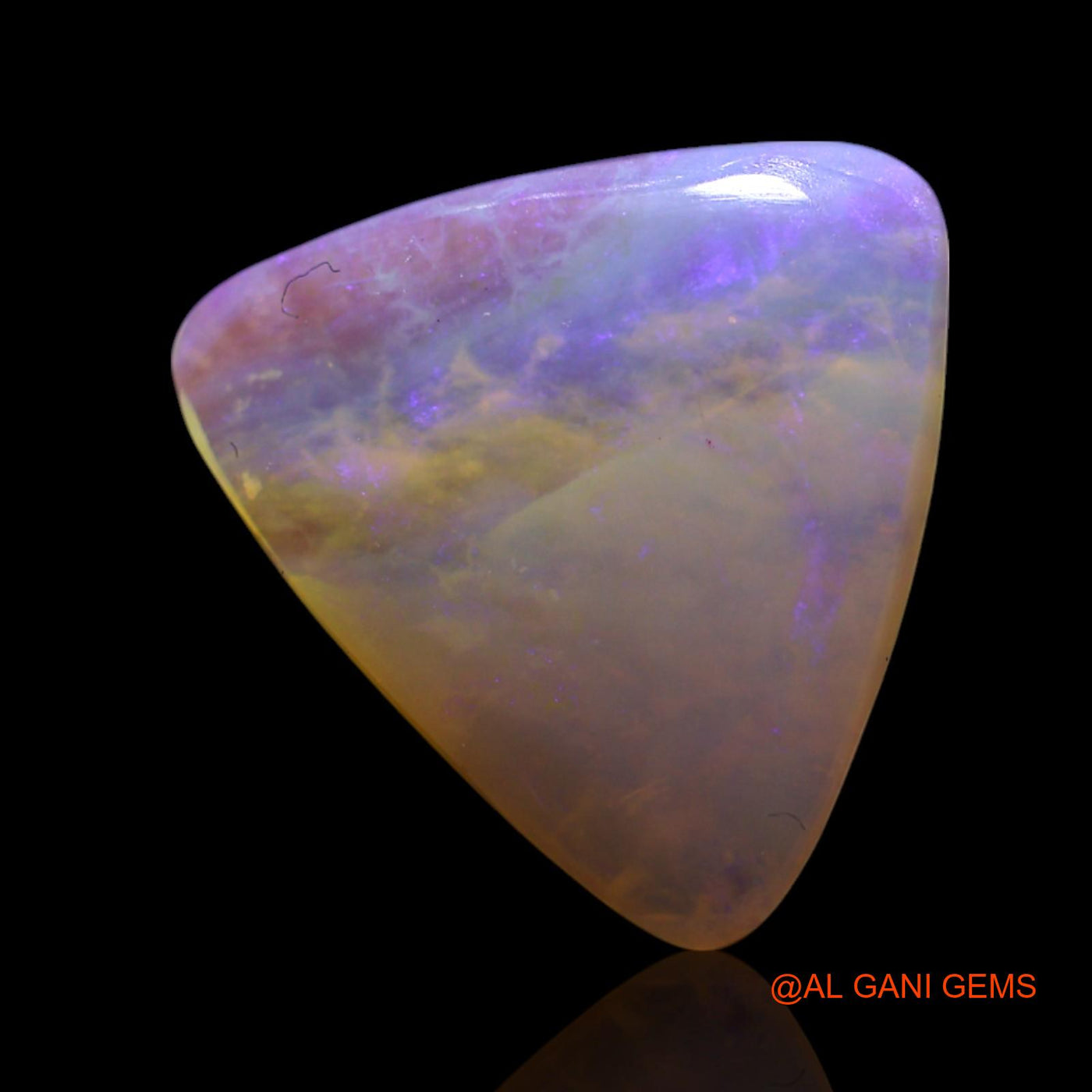 Natural Fire Opal Gemstone 3.00 Cts Loose Trillion Cabochon From Australia 14x13x3 mm AG-404