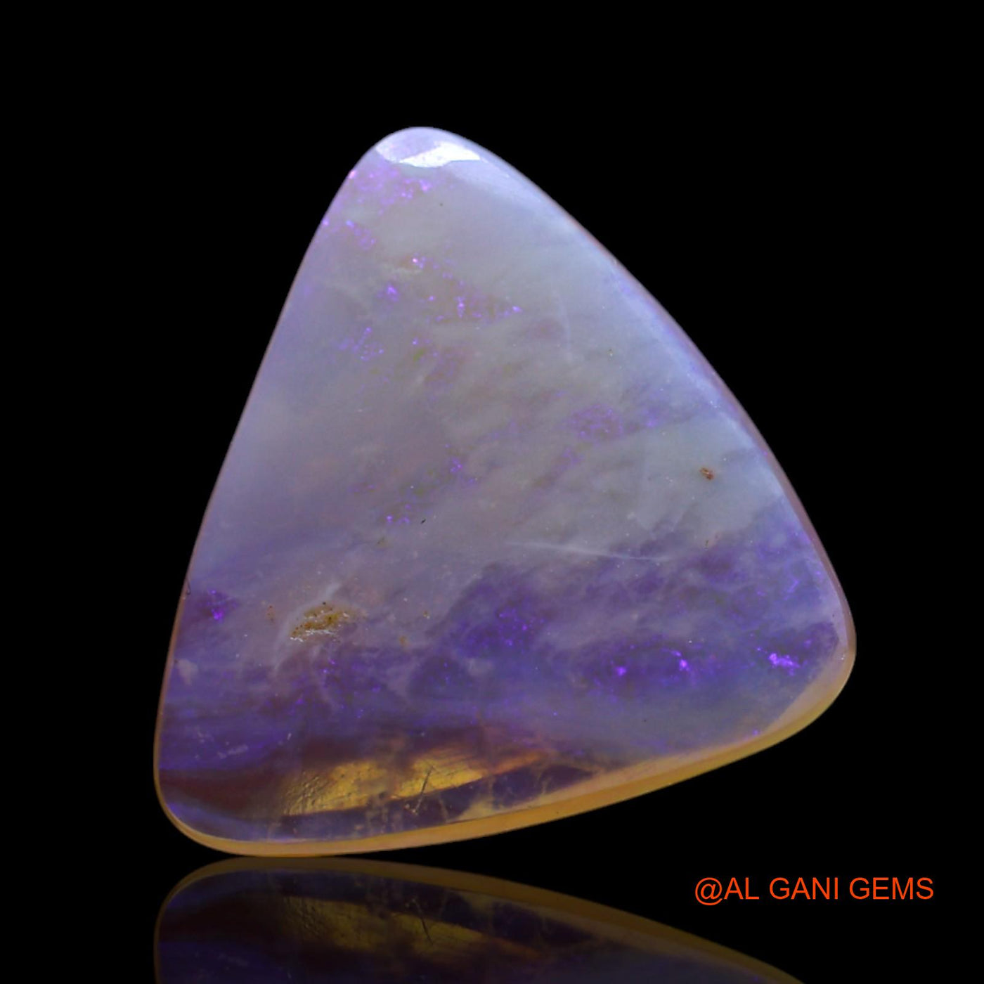 Natural Fire Opal Gemstone 3.00 Cts Loose Trillion Cabochon From Australia 14x13x3 mm AG-404