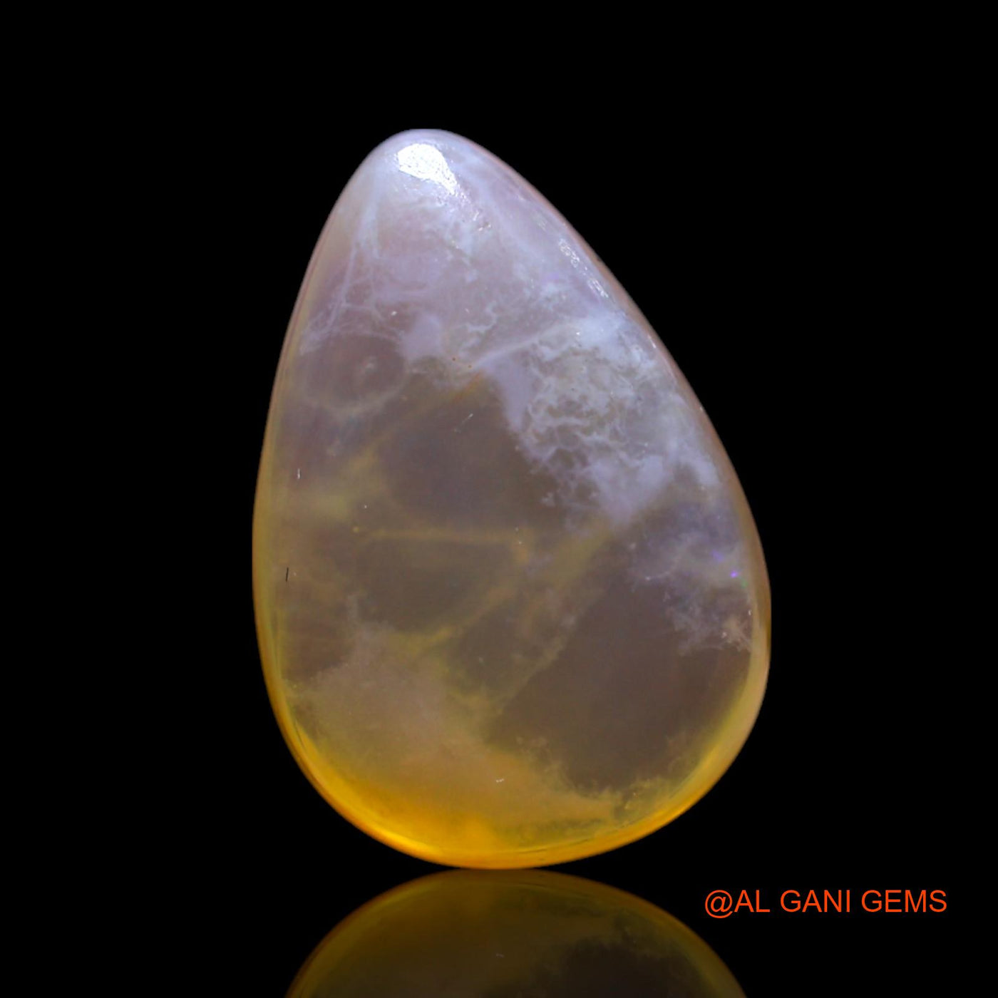 6.00 Cts Natural Australian Fire Opal Loose Gemstone Pear Cabochon 16x11x6 mm AG-413