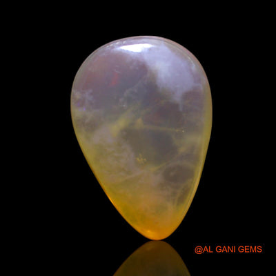 6.00 Cts Natural Australian Fire Opal Loose Gemstone Pear Cabochon 16x11x6 mm AG-413
