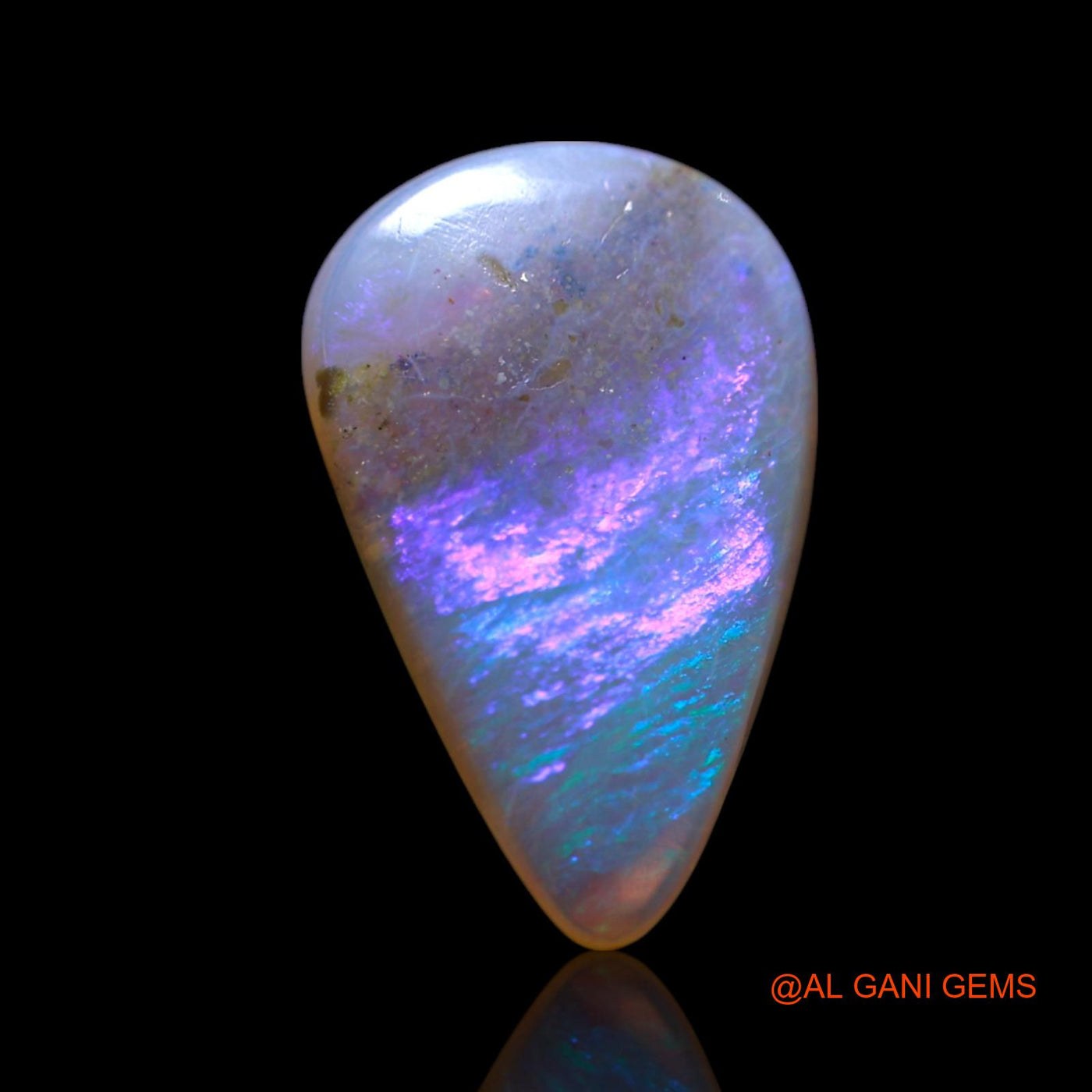 2.00 Cts Natural Australian Fire Opal Loose Gemstone Pear Cabochon 15x9x2 mm AG-443