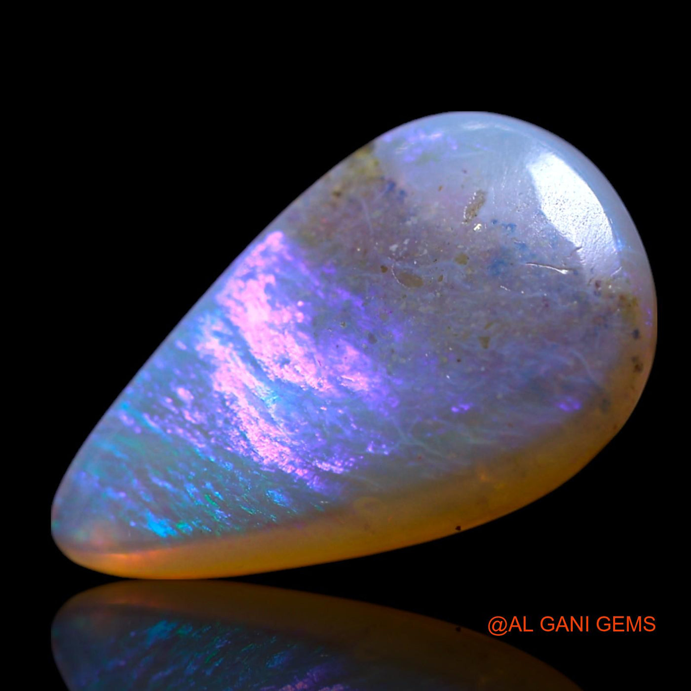 2.00 Cts Natural Australian Fire Opal Loose Gemstone Pear Cabochon 15x9x2 mm AG-443
