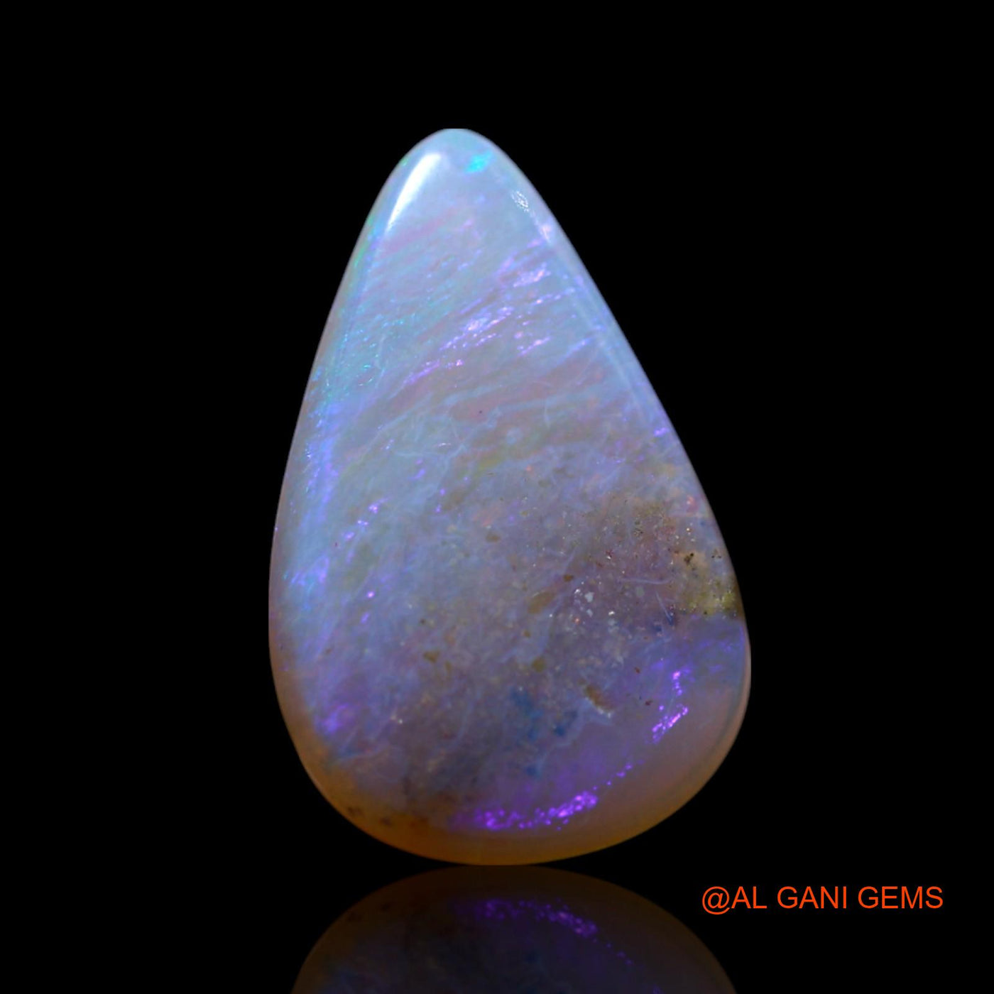 2.00 Cts Natural Australian Fire Opal Loose Gemstone Pear Cabochon 15x9x2 mm AG-443
