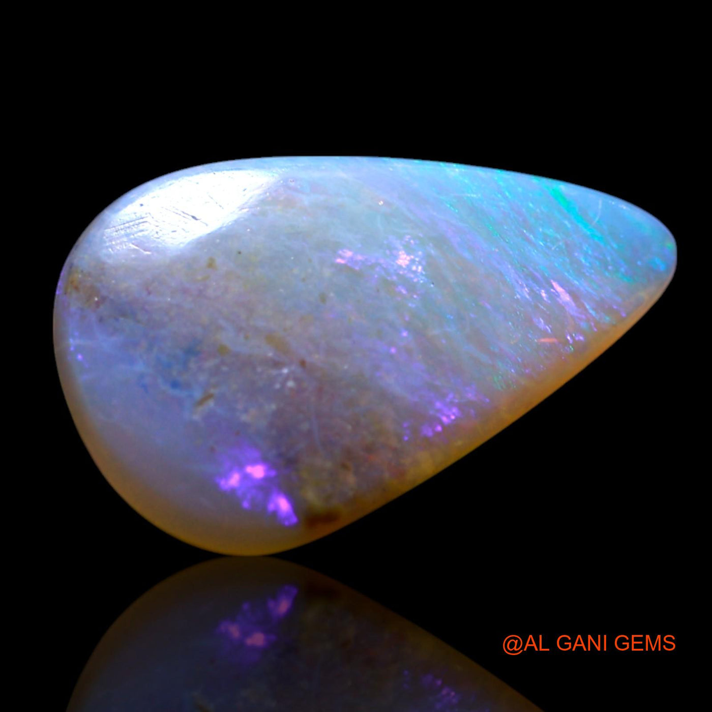2.00 Cts Natural Australian Fire Opal Loose Gemstone Pear Cabochon 15x9x2 mm AG-443
